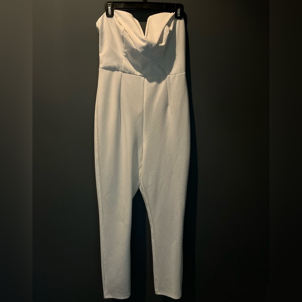 White Superdown jumpsuit size Large NWT